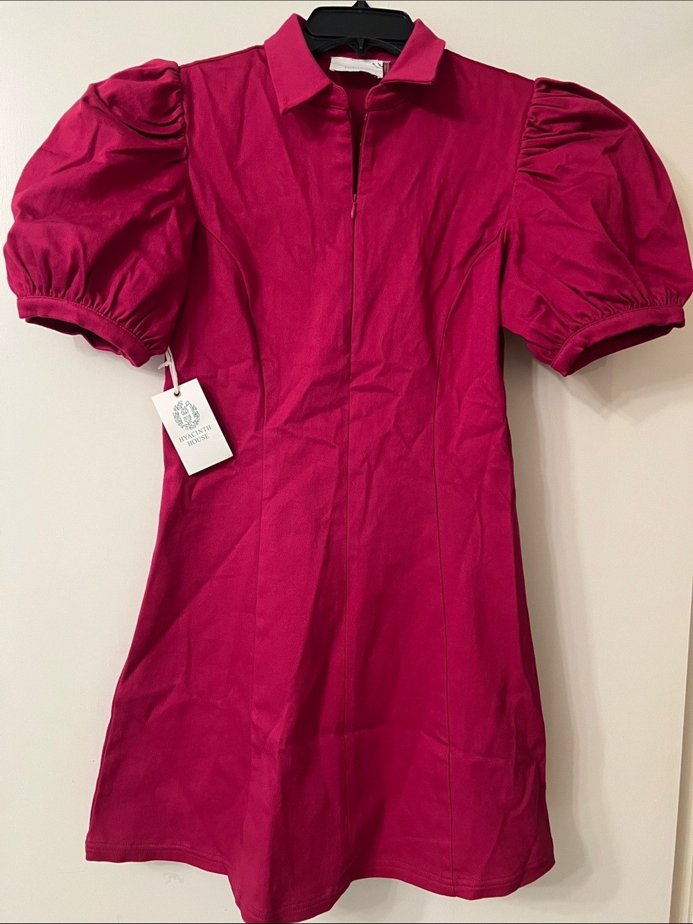 Hyacinth House by Tuckernuck Fuscia Front Zip Denim Mini Dress